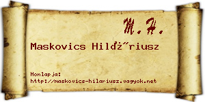 Maskovics Hiláriusz névjegykártya